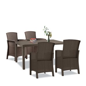 Hellma 4+1 set mobilier de grădină maro