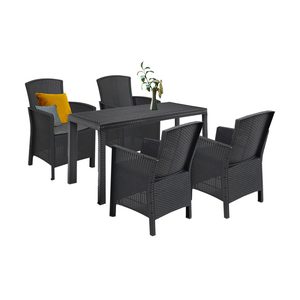 Set mobilier de grădină Hellma 4+1, grafit