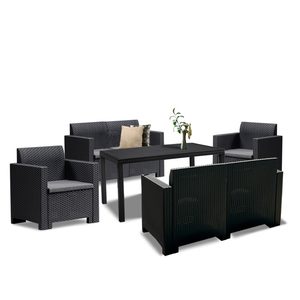 Set mobilier de grădină Nero IV Big cu 6 locuri, grafit