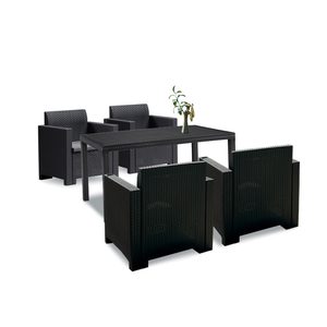 Set mobilier de grădină Nero IV cu 4 locuri, grafit