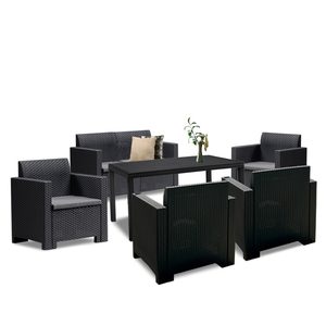 Set mobilier de grădină Nero IV cu 6 locuri, grafit