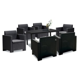 Set mobilier de grădină Nero IV cu 6 locuri, grafit