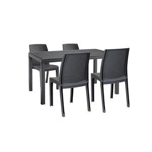 Set mobilier de grădină Hellda 4+1, grafit