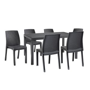 Set mobilier de grădină Hellda 6+1, grafit