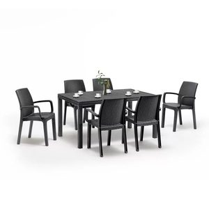 Set mobilier de grădină Corri 6+1, grafit