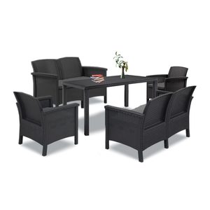 Set de mobilier de grădină Venus IV Big cu 6 locuri, grafit
