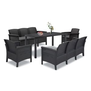 Set de mobilier de grădină Venus IV cu 8 locuri, grafit