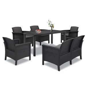 Set de mobilier de grădină Venus IV cu 6 locuri, grafit