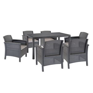 Set mobilier de grădină Venus IV cu 6 locuri, grafit