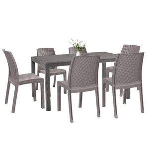Set mobilier de grădină Hellda 6+1 cappuccino