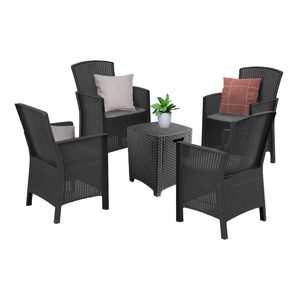 Lima III 4 locuri set de mobilier de grădină grafit