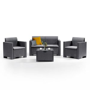 Set mobilier de grădină Nero cu 4 locuri, grafit