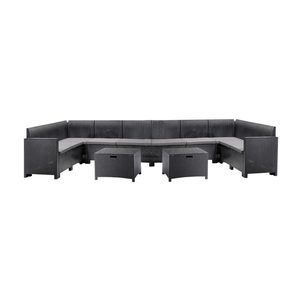 Set de mobilier de grădină de colț Nero V cu 10 locuri, grafit