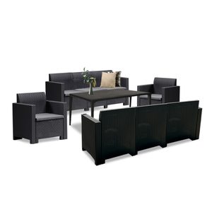 Set de mobilier de grădină Nero III cu 8 locuri, grafit