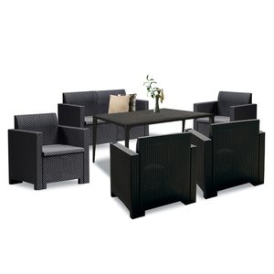 Nero III 6 locuri set de mobilier de grădină grafit