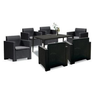 Set mobilier de grădină Nero III cu 6 locuri, grafit