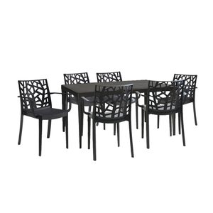 Set mobilier de grădină Odini 6+1 cotiere grafit