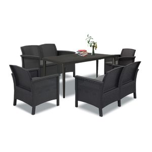 Set de mobilier de grădină Venus III Big cu 6 locuri, grafit