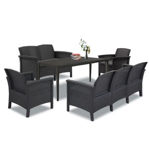 Set de mobilier de grădină Venus III Large cu 7 locuri, grafit