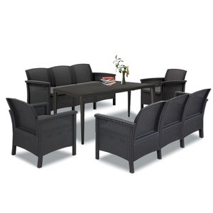 Set de mobilier de grădină Venus III cu 8 locuri, grafit