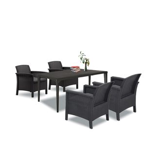 Set mobilier de grădină Venus III cu 4 locuri, grafit