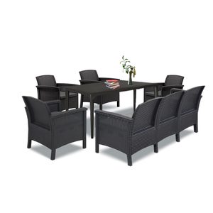 Set de mobilier de grădină Venus III cu 7 locuri, grafit