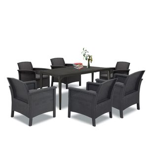 Set mobilier de grădină Venus III cu 6 locuri, grafit