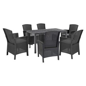Set de mobilier de grădină Orlo 6+1 grafit