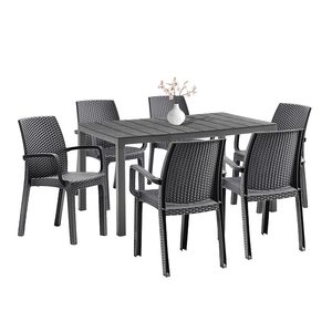 Set mobilier de grădină Indy 6+1, grafit