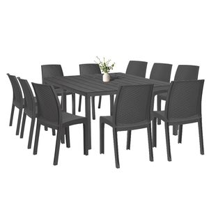 Set mobilier de grădină Monza 10+1, grafit