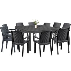 Set mobilier de grădină Letta 10+1, grafit