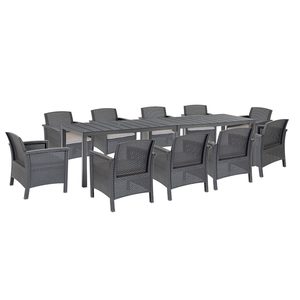 Set de mobilier de grădină Grant 10+1 grafit