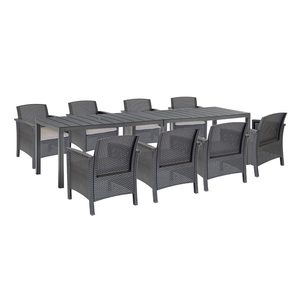 Set de mobilier de grădină Grant 8+1 grafit