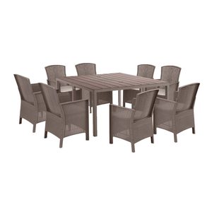 Set mobilier de grădină Zoe 8+1, culoare cappuccino