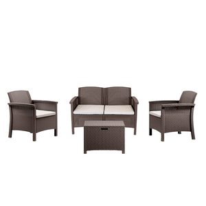 Set de mobilier de grădină Venus II cu 4 locuri, maro
