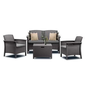 Set de mobilier de grădină Venus II cu 4 locuri, grafit