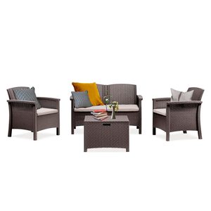 Set de mobilier de grădină Venus cu 4 locuri, maro