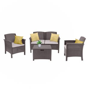 Set de mobilier de grădină Venus cu 4 locuri, culoare cappuccino