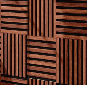 Modul riflaj MDF decorativ LDA PREMIUM de tip panou acustic, Stejar Maro, 30x30 cm