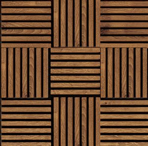 Modul riflaj MDF decorativ LDA PREMIUM de tip panou acustic, Stejar Royal, 30x30 cm