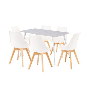 Ravena 6+1 set de sufragerie alb-alb