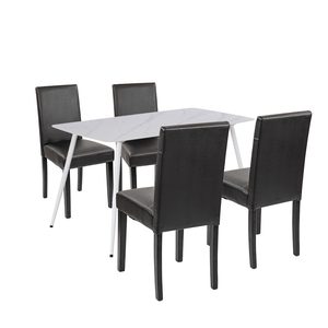 Set de masă Megan 4+1 alb-negru