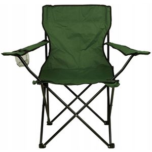 Scaun pliabil camping sau pescuit Sersimo, suport pahar, verde