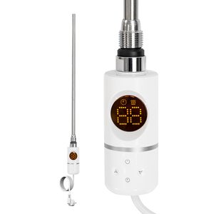 Uscător de prosoape cu cartuș de încălzire electrică pentru radiator cu termostat digital 600W alb
