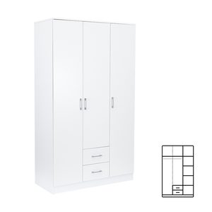 Dulap Miami 120x205 cm alb-alb