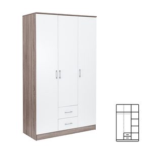 Dulap Miami 120x205 cm alb-stejar York