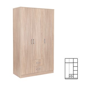 Dulap Miami 120x205 cm stejar sonoma-stejar sonoma