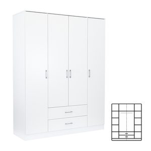 Dulap Miami 160x205 cm alb-alb