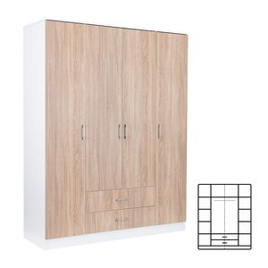 Dulap Miami 160x205 cm stejar sonoma-alb