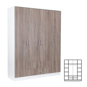 Dulap Miami 160x205 cm stejar York-alb
